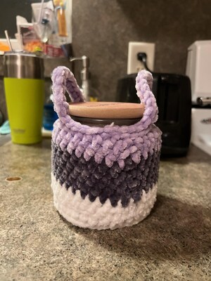 Crocheted Candle Basket - image1